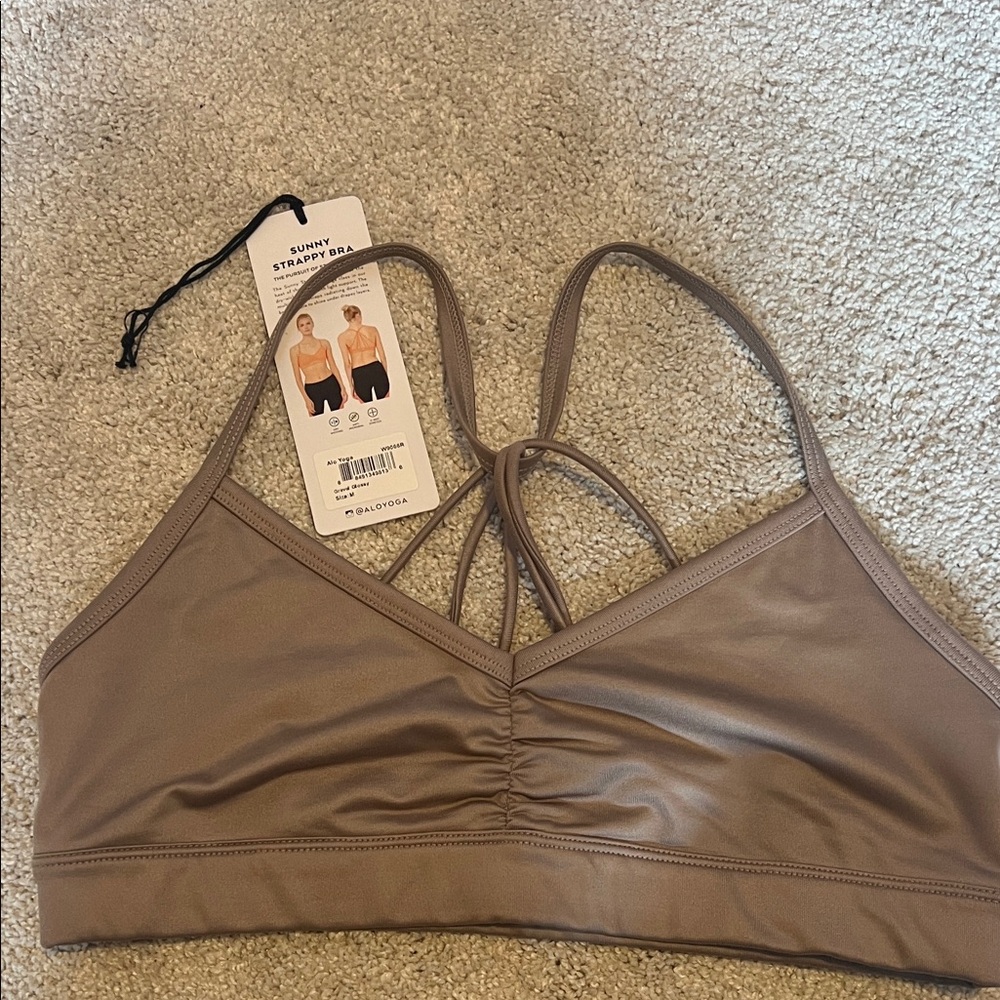 ALO Sunny Strappy Gravel Glossy Size Medium